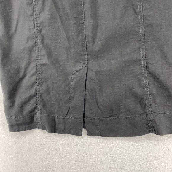 EILEEN FISHER Skirt S Stretch Linen Viscose Pencil Straight Side Zip Gray - Picture 6 of 11